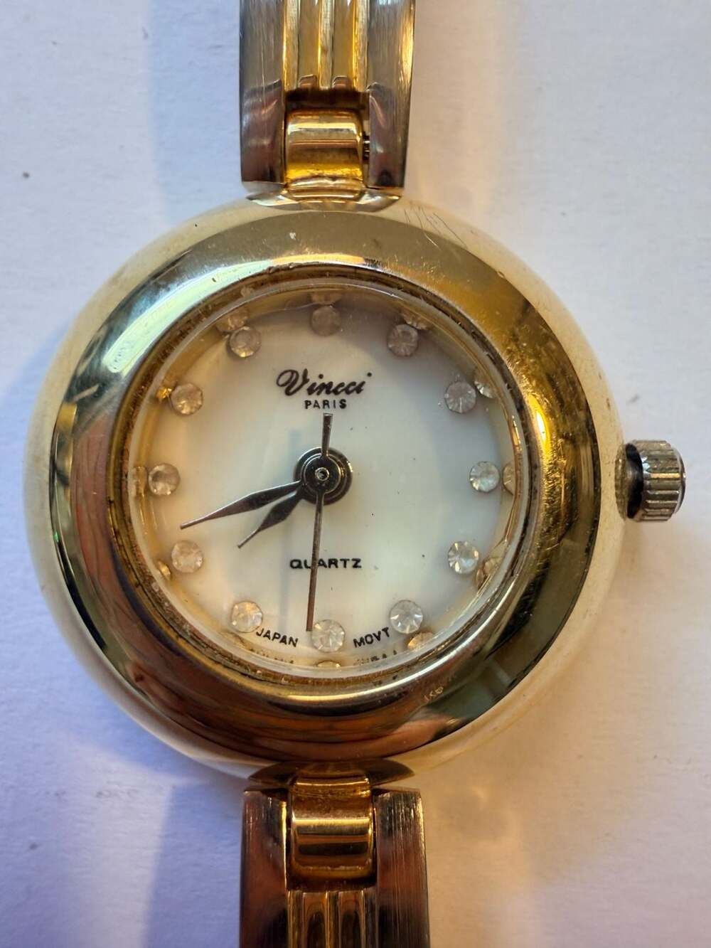 Vincci Paris Women's Gold Tone Quartz Watch with Crystal Accents